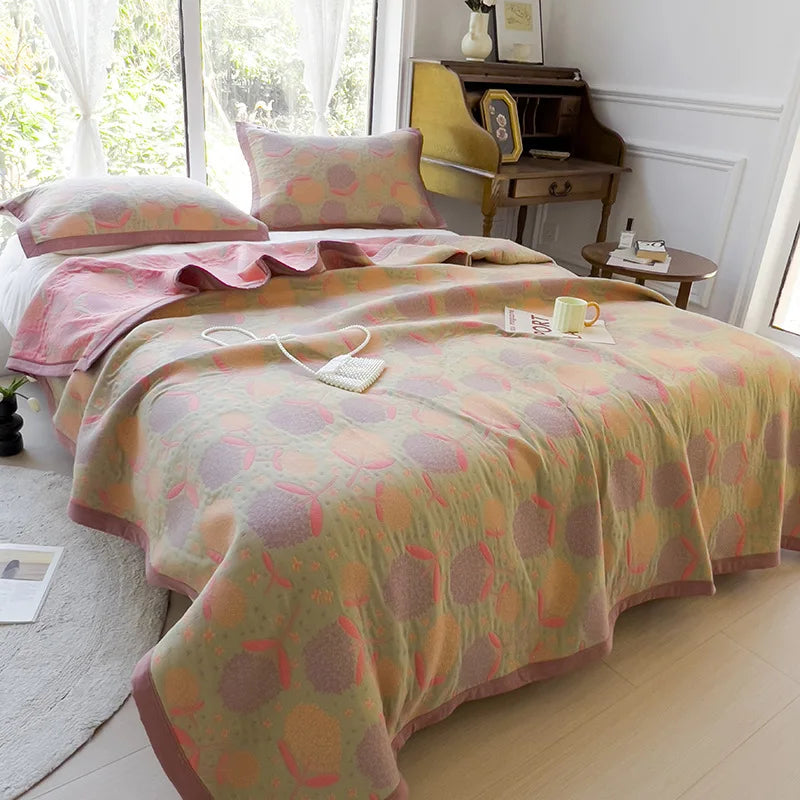 Vintage Cotton Jacquard Blanket & Pillow Towel Options – Flowing time / 50x80 pillowtowelx2