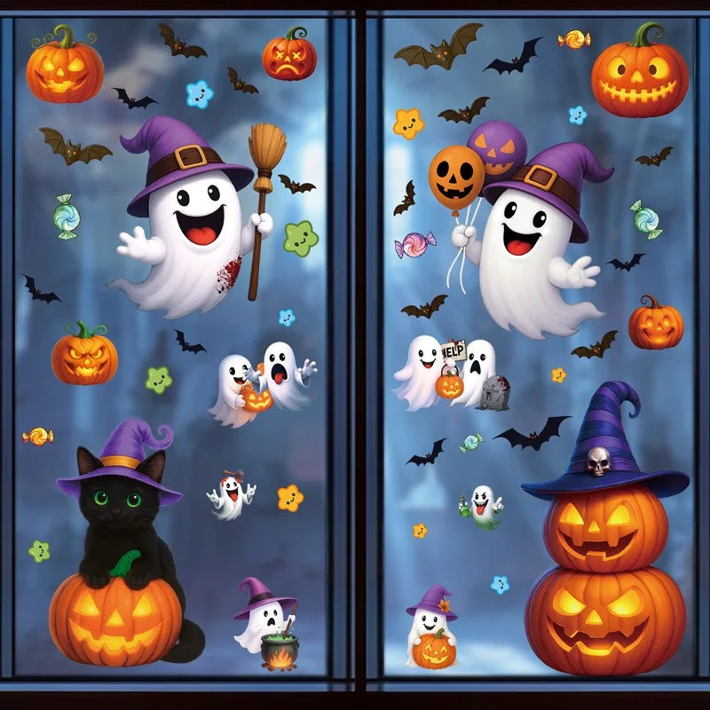 Halloween Window Stickers – Pumpkins, Bats & Ghosts