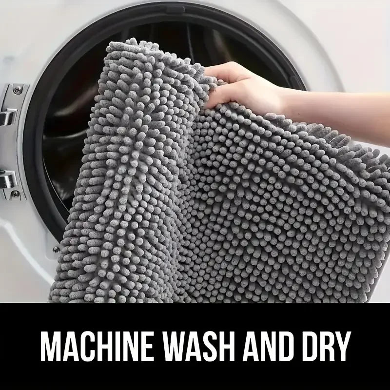 Grey Washable Dog Doormat for Muddy Paws