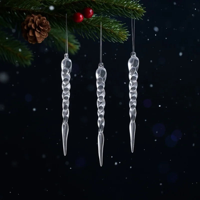 Clear Glass Icicle Ornaments – 12, 24 or 36 Pack - view 4 - LOWZY