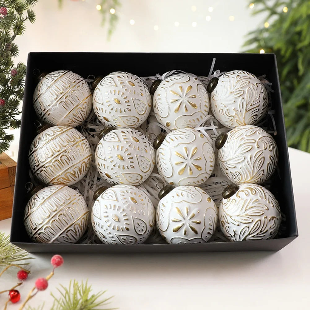 Vintage 8cm Christmas Baubles – 12 Pack - view 8 - LOWZY