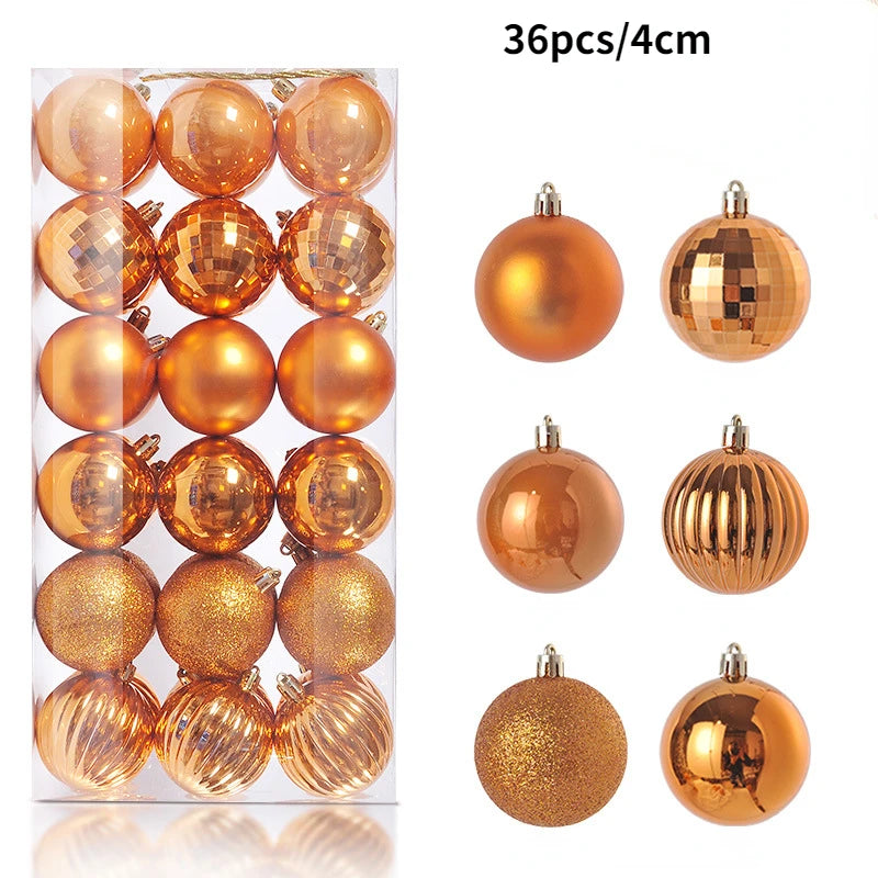 Colourful Christmas Baubles – 24 or 36 Pack - orange 1 - LOWZY