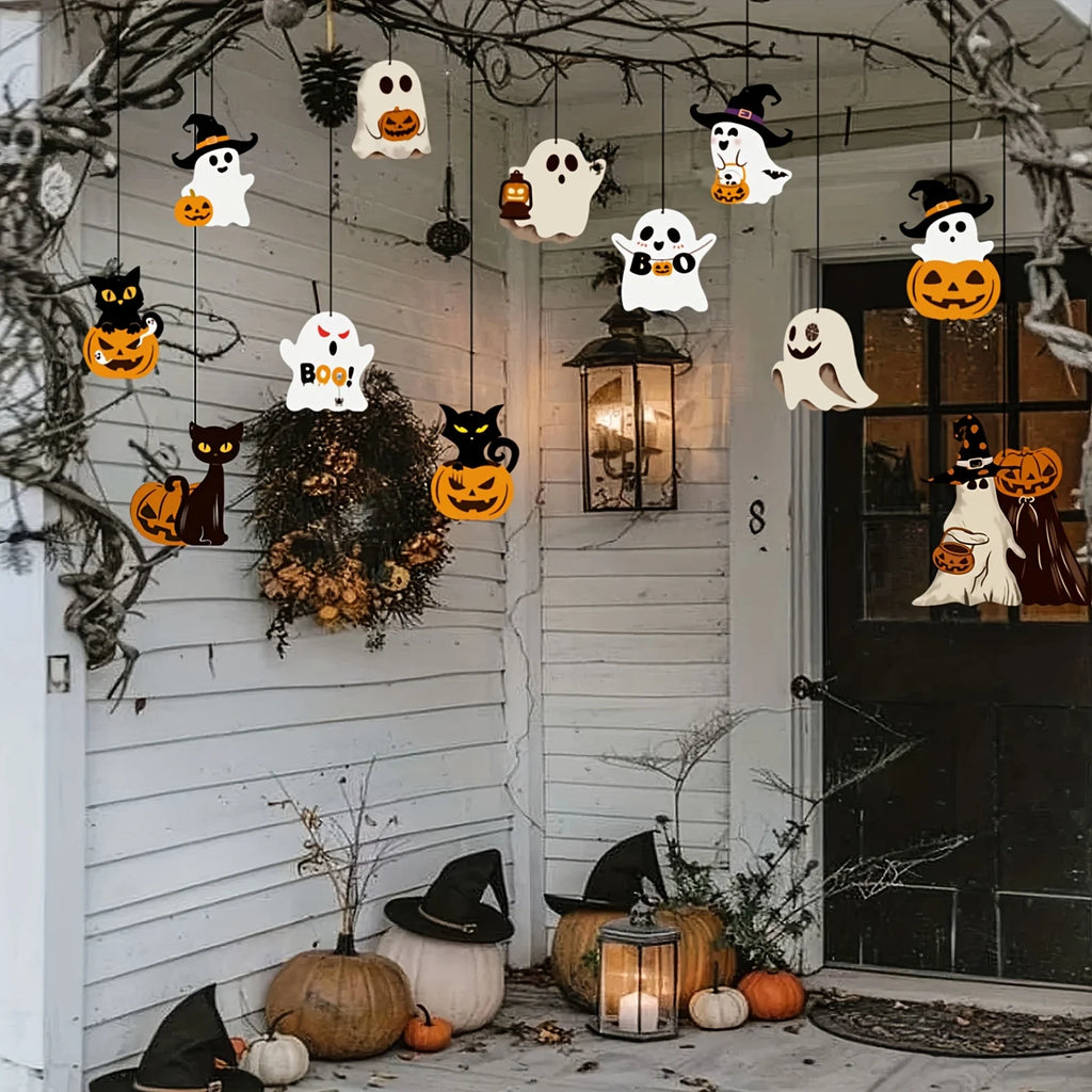 12-Piece Paper Ghost Halloween Decorations – 12pcs