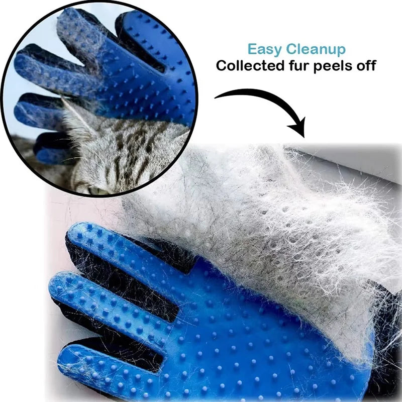 Silicone Pet Grooming Glove – Blue Right Hand