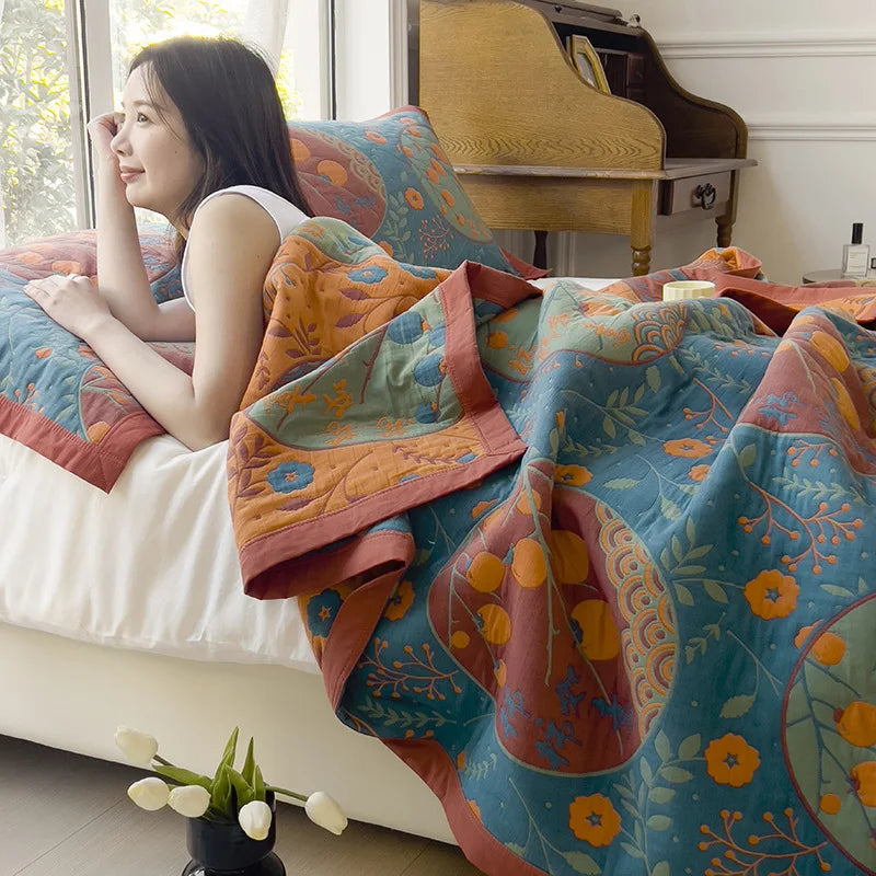 Vintage Cotton Jacquard Blanket & Pillow Towel Options – Elegant style / 150x200cm Blanket