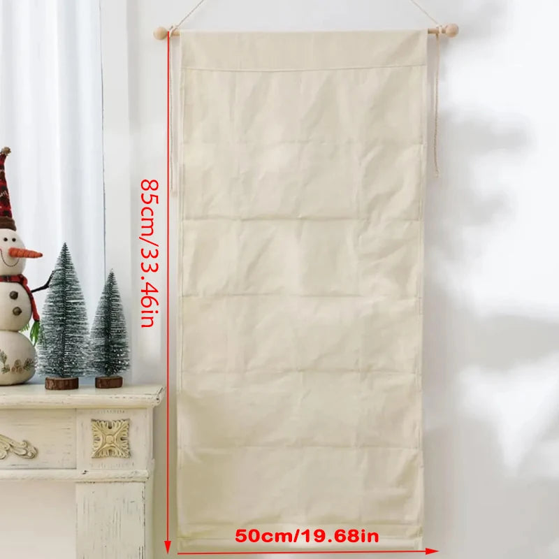 24-Pocket Hanging Christmas Advent Calendar - LOWZY