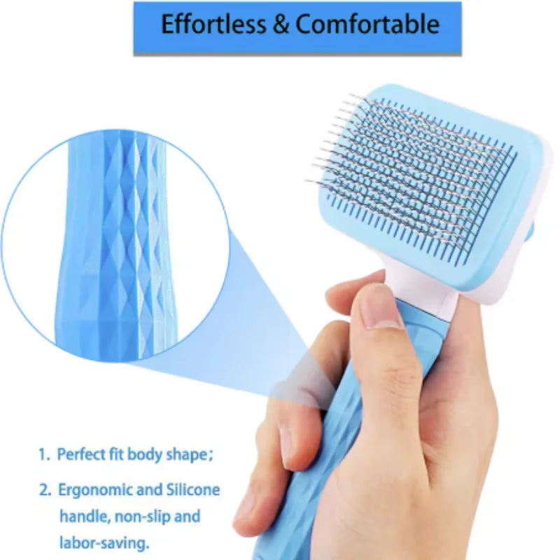Self-Cleaning Pet Grooming Brush for Dogs & Cats