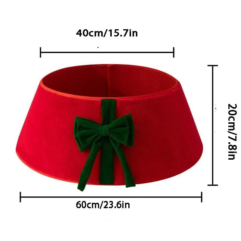 Plush Christmas Tree Skirt with Bow - 60cm - LOWZY