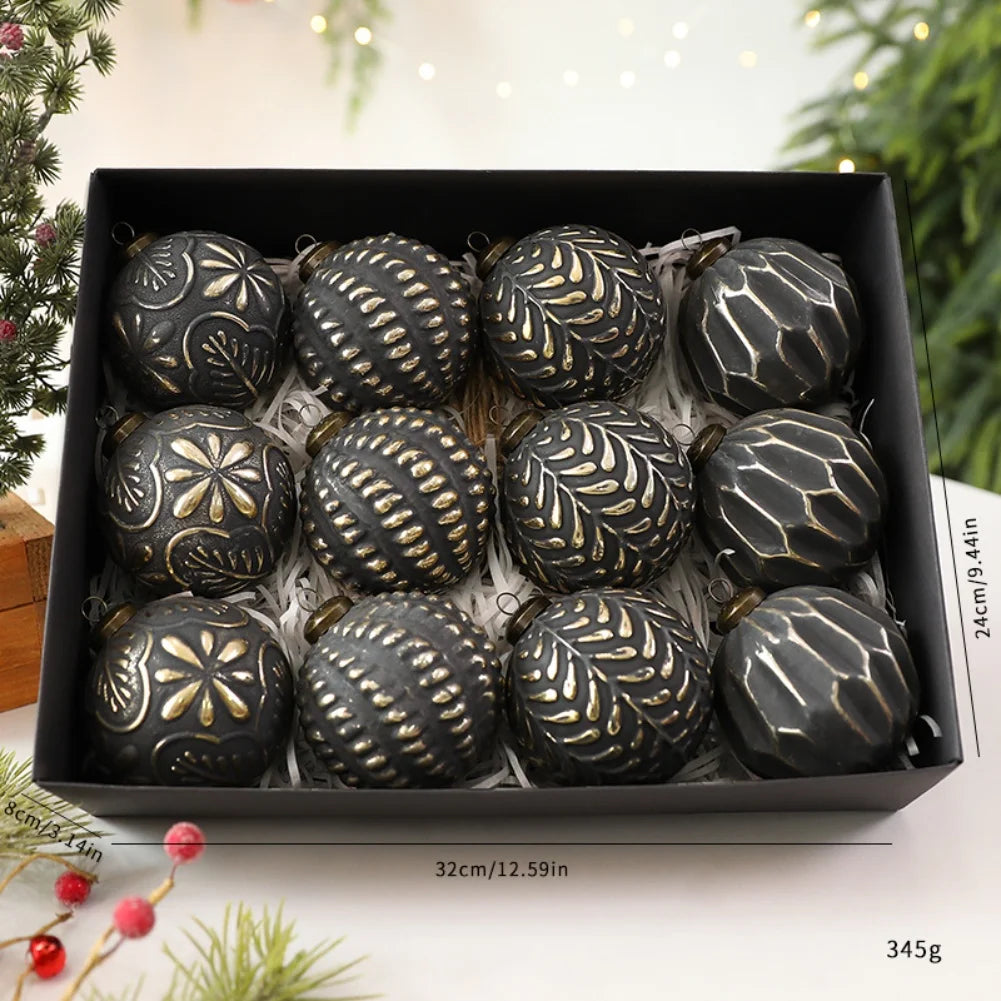 Vintage 8cm Christmas Baubles – 12 Pack - view 7 - LOWZY