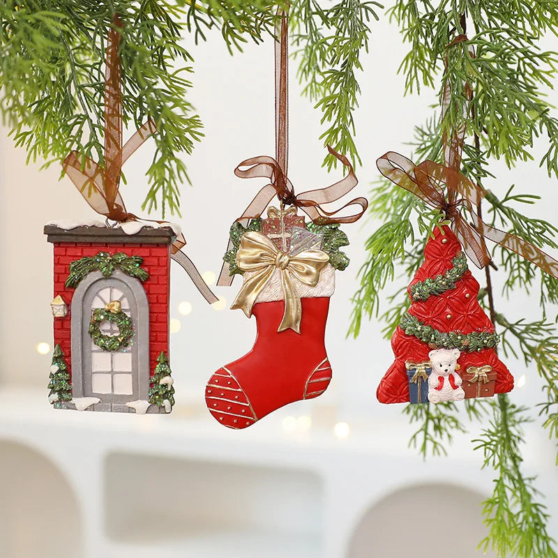 Vintage Resin Christmas Bell Ornament - Style 10 - LOWZY