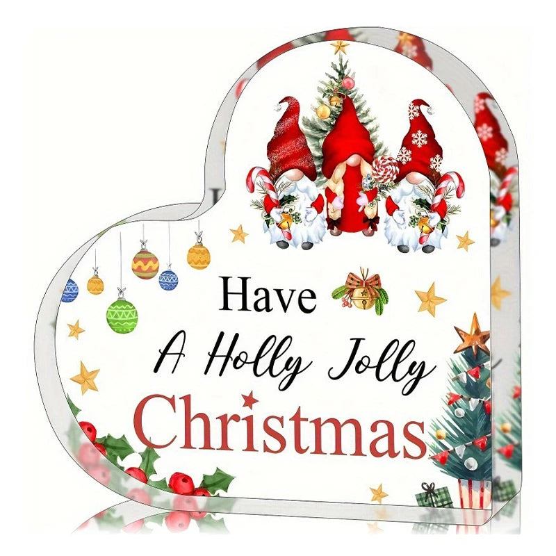 Acrylic Christmas Heart Table Decoration - LOWZY
