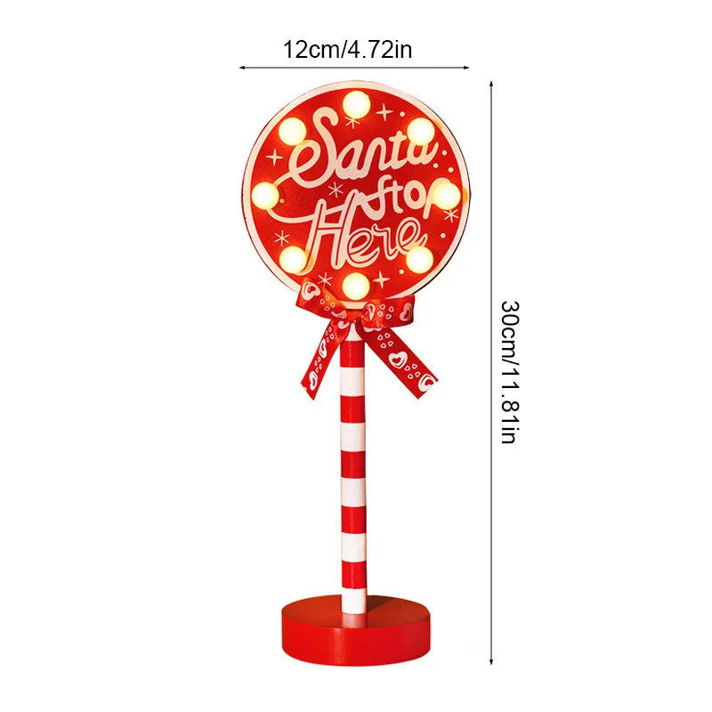 LED Santa Stop Here Street Sign - LOWZY