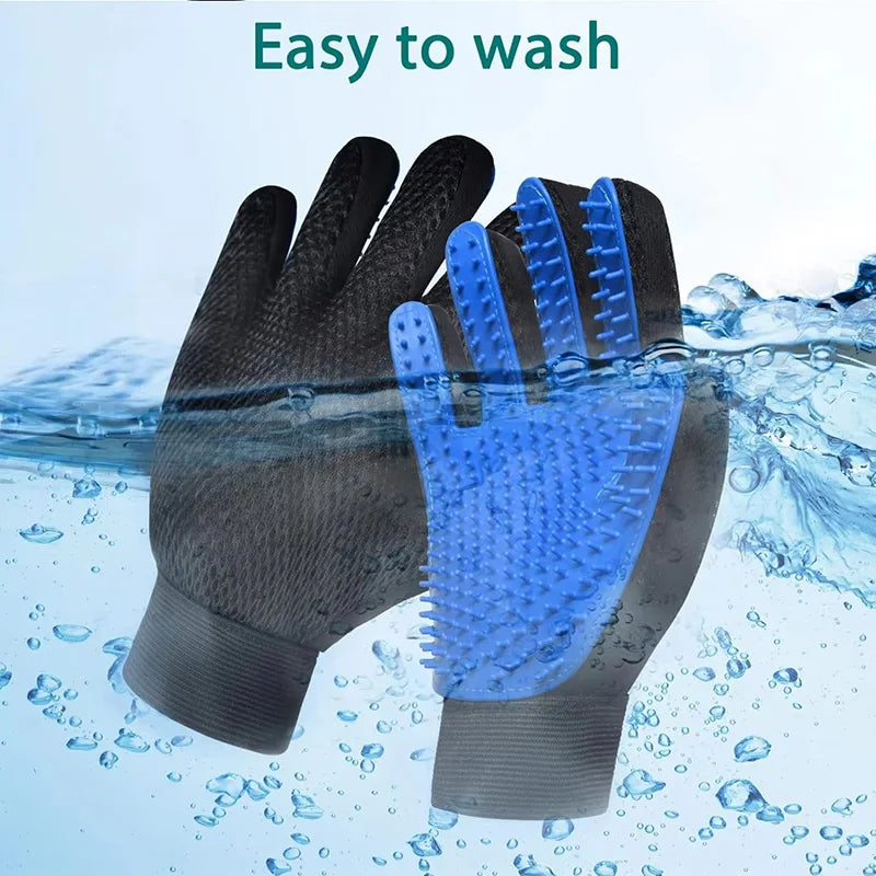 Silicone Pet Grooming Glove – Blue Right Hand