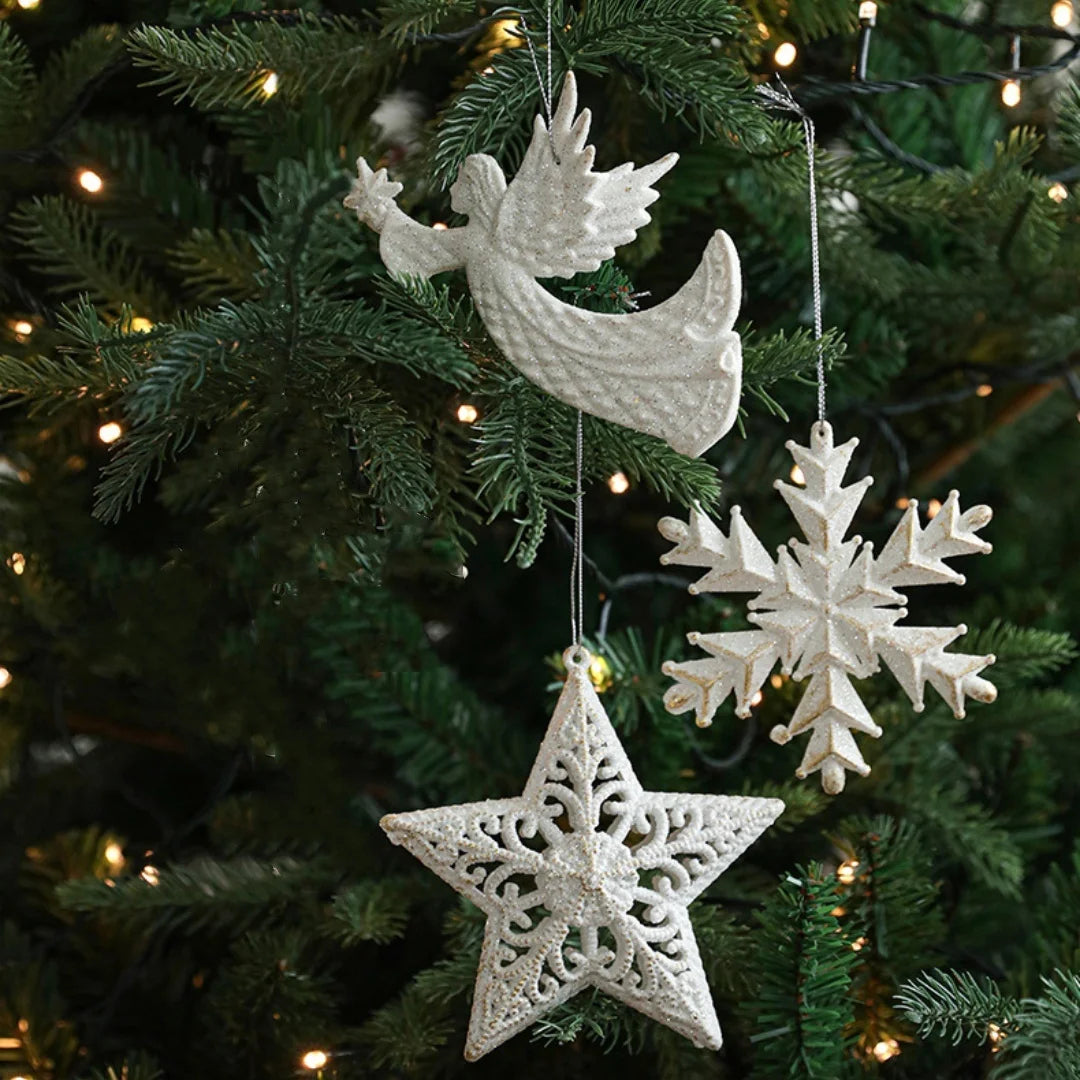White Christmas Tree Hanging Ornament - LOWZY