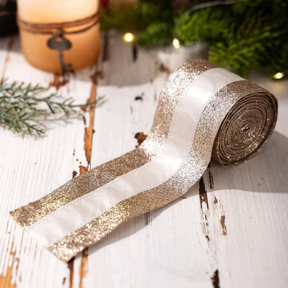 5m Metallic Christmas Mesh Ribbon - LOWZY
