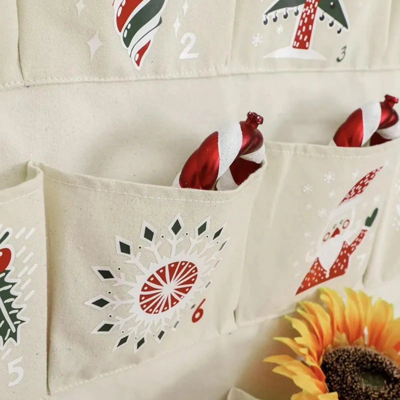 24-Pocket Hanging Christmas Advent Calendar - LOWZY