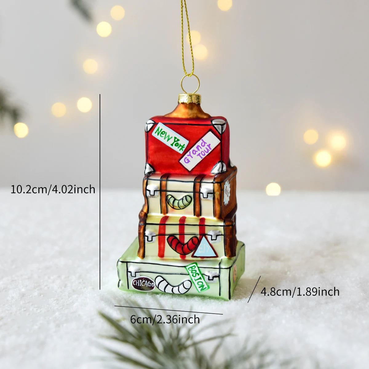 Glass Christmas Character Tree Ornament - Style 7 - LOWZY