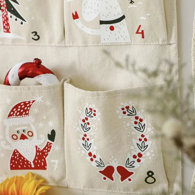 24-Pocket Hanging Christmas Advent Calendar - LOWZY