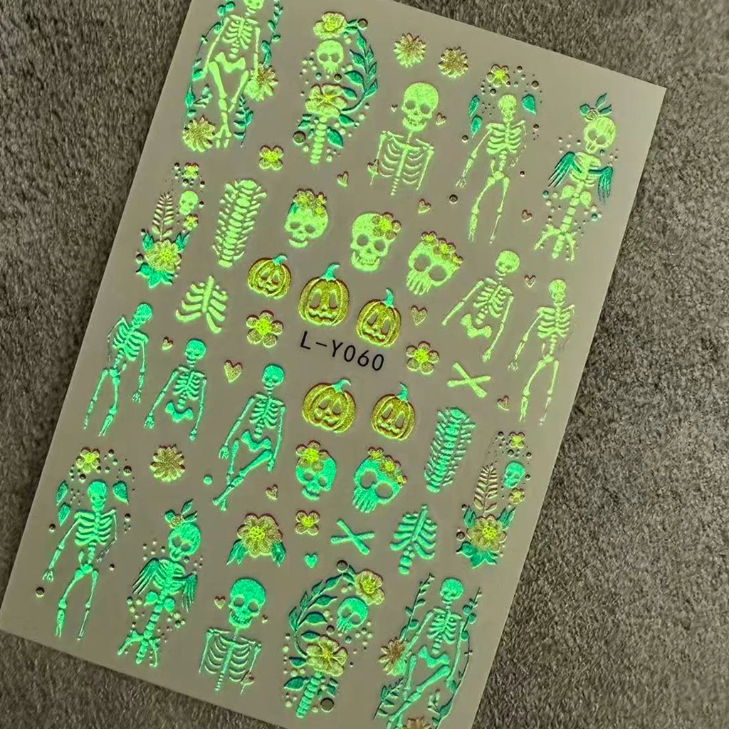 Glow-in-the-Dark Halloween Nail Stickers