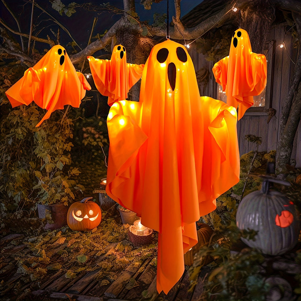 LED Hanging Ghost Halloween Decoration – white