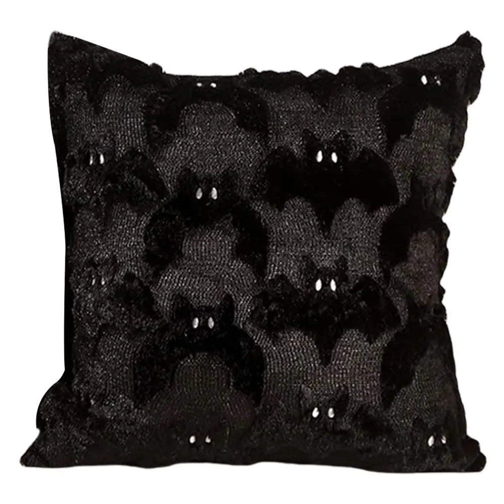 Halloween Plush Cushion Cover – Ghost, Pumpkin & Bat 45cm