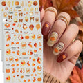 Metallic Autumn Nail Art Stickers – Fox, Hedgehog & Leaves