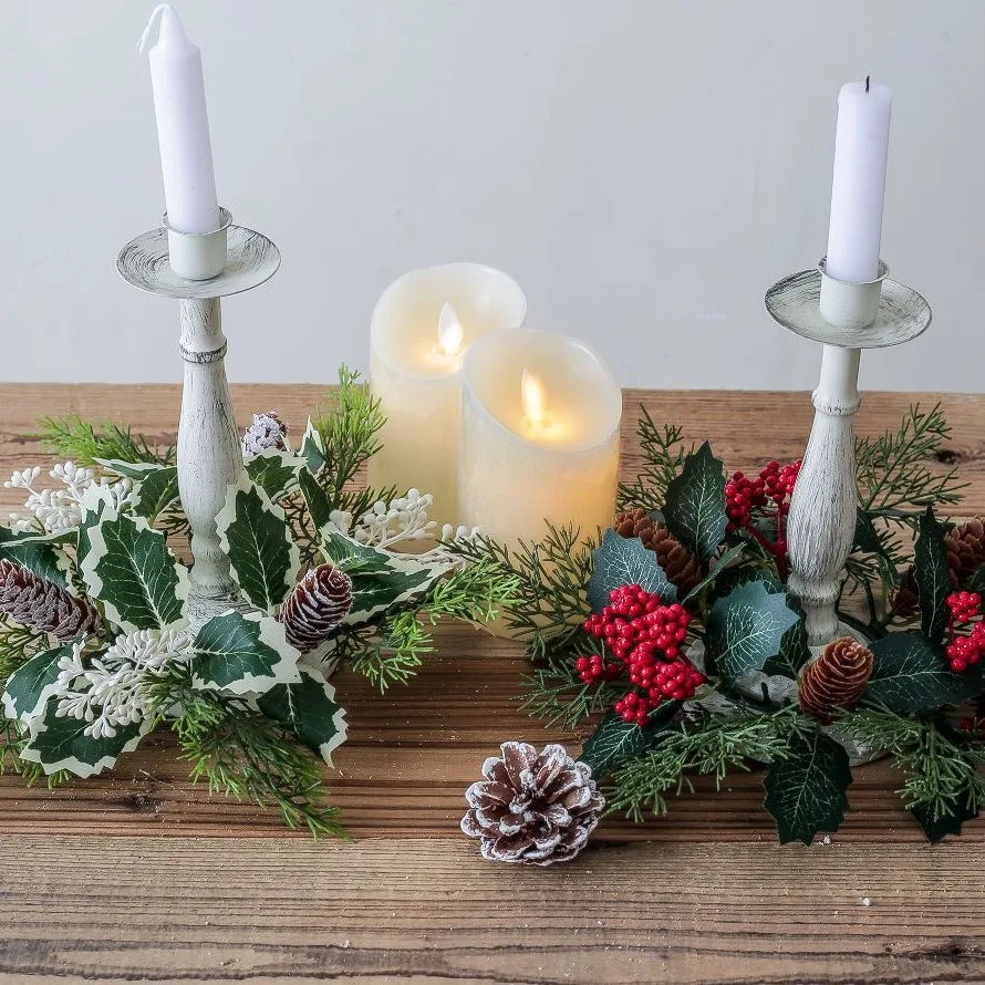 Christmas Candle Ring Wreath - LOWZY