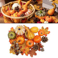 fifty piece autumn harvest decoration set with pumpkins and leaves