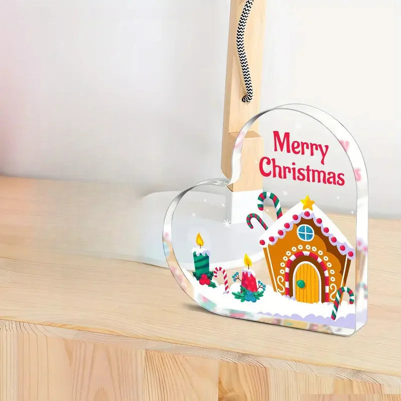 Acrylic Christmas Heart Table Decoration - LOWZY