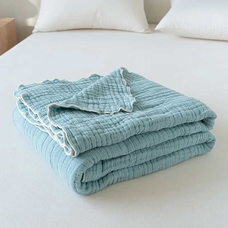 6-Layer Cotton Gauze Throw Blanket – Multiple Sizes – din x zi / 100x150cm