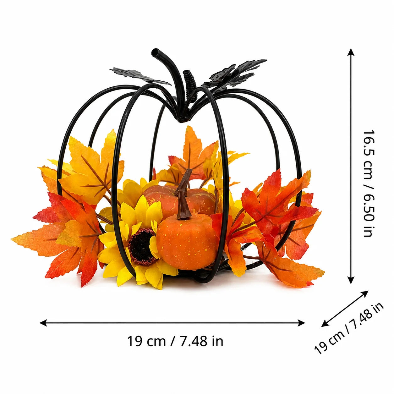 Black Metal Pumpkin Table Decoration – Autumn Harvest