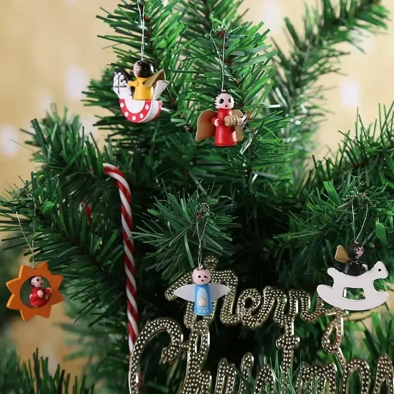 Boxed Wooden Christmas Tree Ornament Set - view 5 - LOWZY