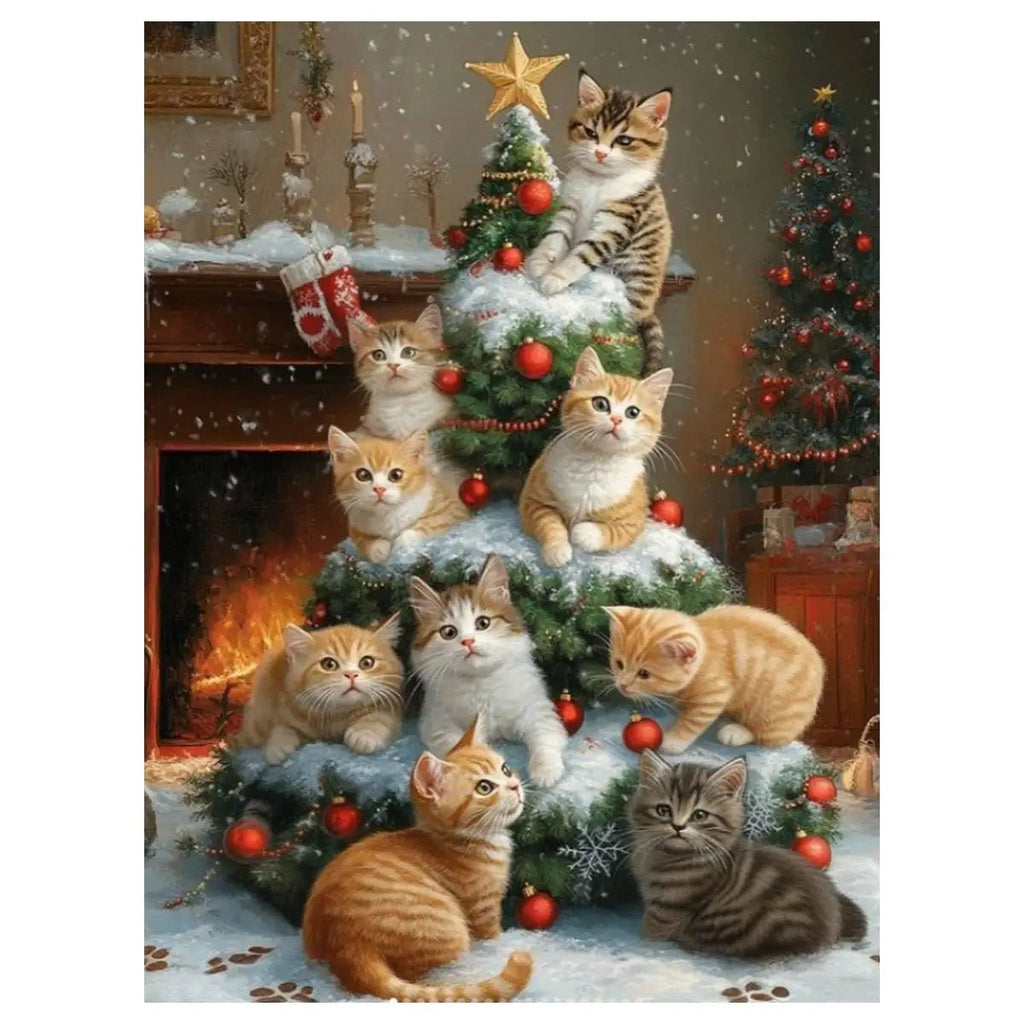 Christmas Cat Cross Stitch Kit - 30 x 40cm - LOWZY