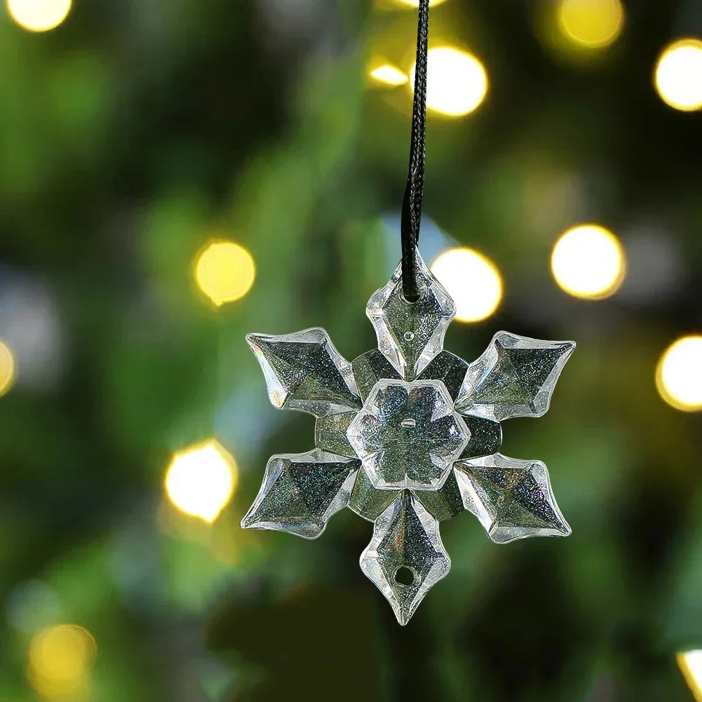 Clear Acrylic Snowflake Ornaments – 5 Pack - view 3 - LOWZY