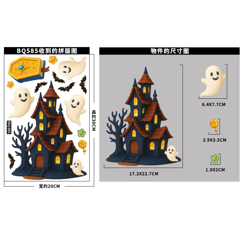 Halloween Window Stickers – Pumpkins, Bats & Ghosts