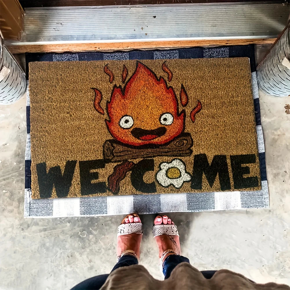 Anime Flame Print Welcome Doormat
