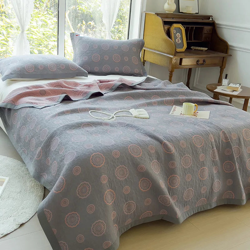 Vintage Cotton Jacquard Blanket & Pillow Towel Options – Flowing time / 150x200cm Blanket