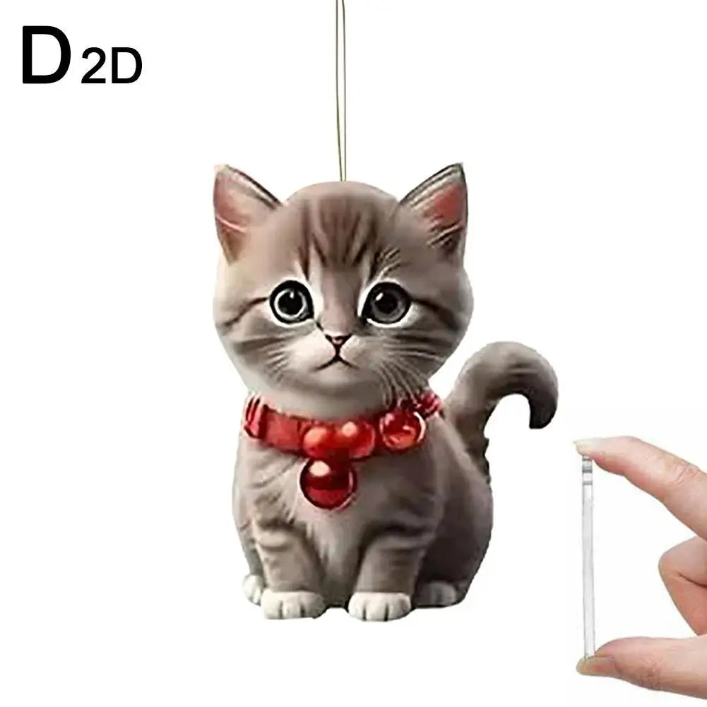 Acrylic Cat Christmas Tree Ornament - LOWZY