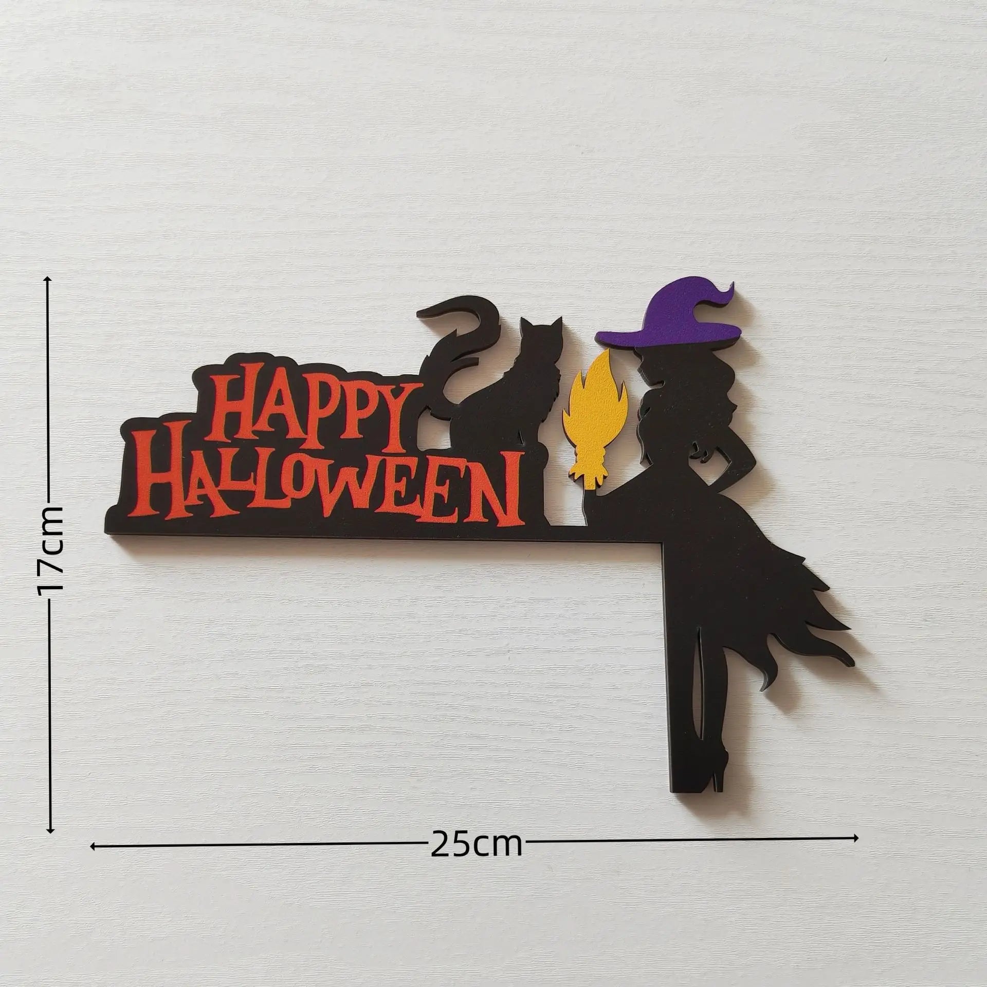 Wooden Halloween Door Corner Decoration – Ghost, Bat & Spider