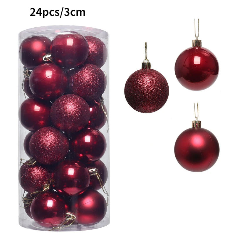 Colourful Christmas Baubles – 24 or 36 Pack - green - LOWZY