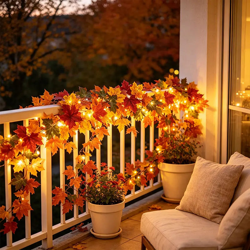 Light-Up Autumn Maple Leaf Garland – Indoor Vine