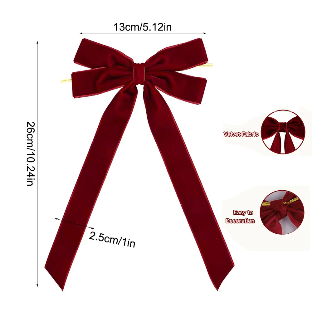 Velvet Christmas Bows – 6, 12 or 20 Pack - view 8 - LOWZY