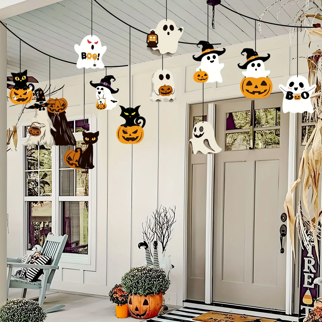 12-Piece Paper Ghost Halloween Decorations