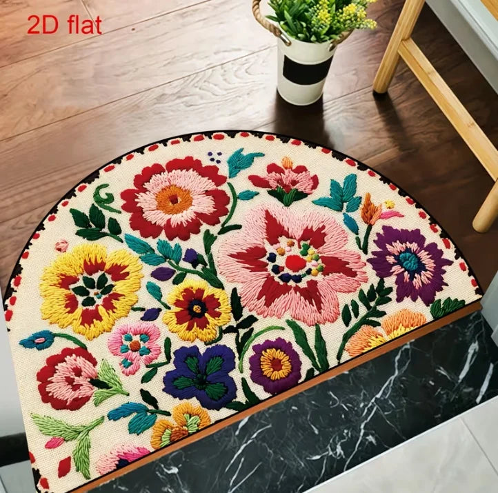 Autumn Floral Semi-Circle Doormat – 3 Sizes