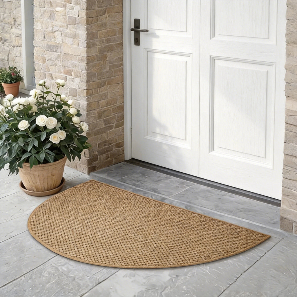 Brown Faux Jute Washable Doormat