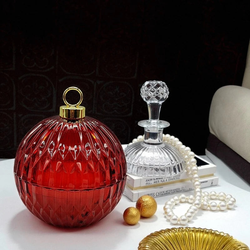 Ribbed Glass Christmas Candle Holder - view 3 - LOWZY