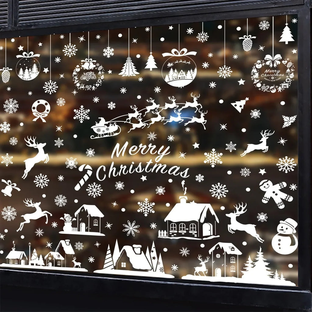 White Christmas Village Window Stickers - D - LOWZY