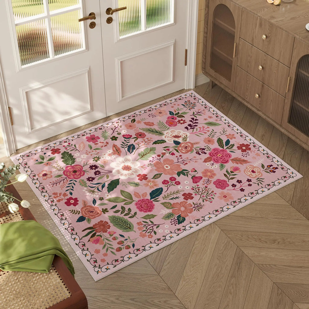 VIKAMA Boho Floral Washable Doormat