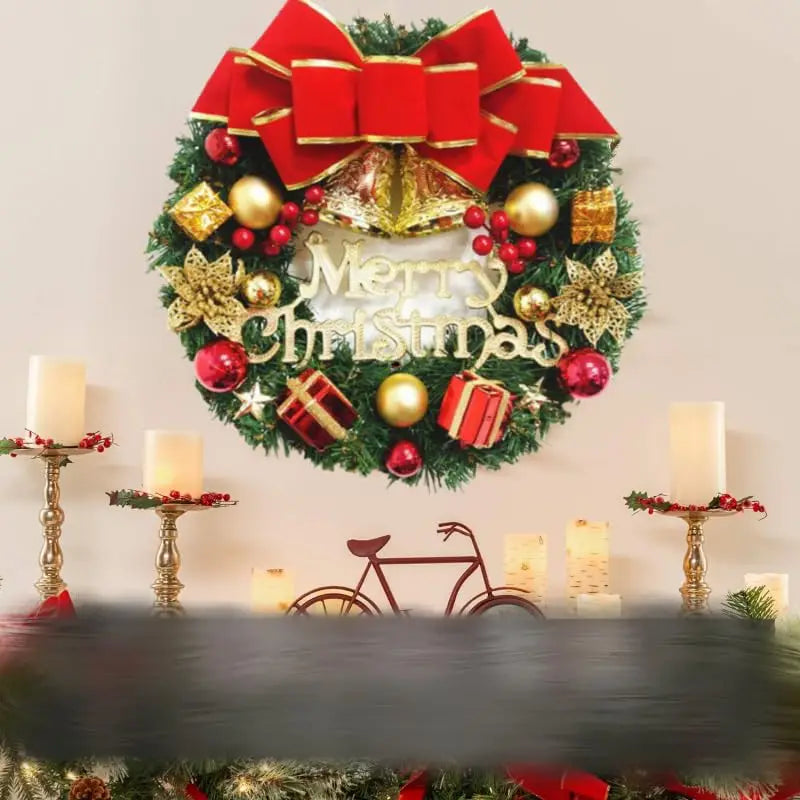 Handmade-Style Christmas Door Wreath - LOWZY