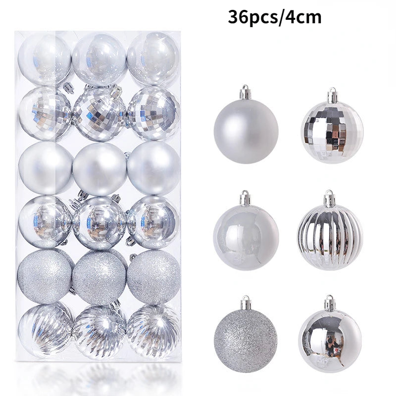 Colourful Christmas Baubles – 24 or 36 Pack - rode red - LOWZY